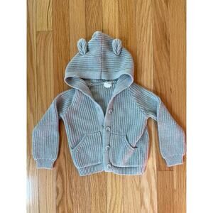 Jamie Kay Bear Cardigan Sweater- light‎ blue- 1Year